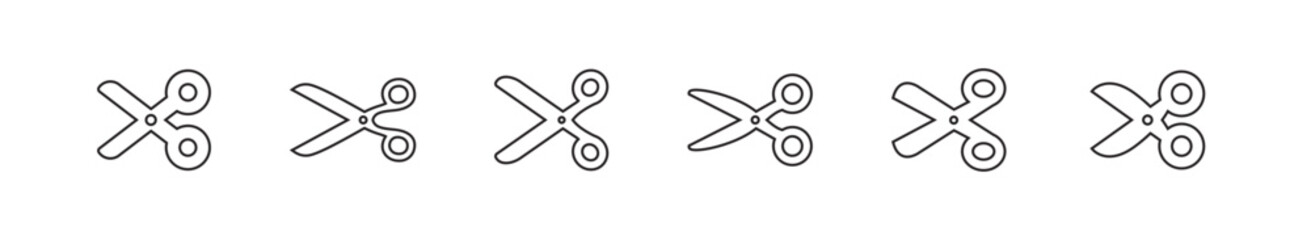 Scissors icon set. Simple pictogram. Isolated.