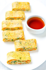 Tamagoyaki. Korean egg rolls