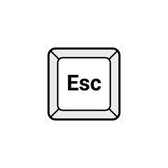 Esc button key vector icon. Escape keyboard logo computer cartoon illustration sign. Esc design technology key design symbol.