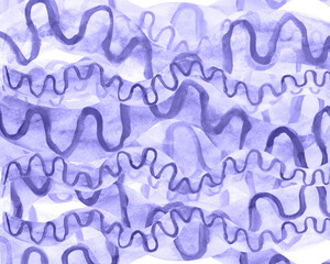Watercolor illustration blurry lines of green, background for your design, dna structure, nature, light purple, lilac 