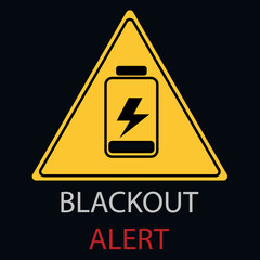 power outage blackout alert sign yellow triangle battery electricity