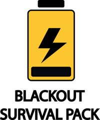 power outage blackout  survival pack sign yellow battery lightning electricity