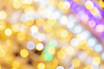 festive colorful background with bright blurred lights, perfect for postcards or print design
