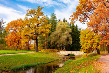 Catherine park in autumn, Tsarskoe Selo (Pushkin), St. Petersburg, Russia