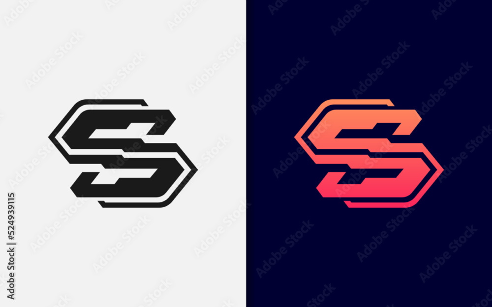 Poster abstract initial letter s logo design with modern style concept. monogram vector logo illustration.