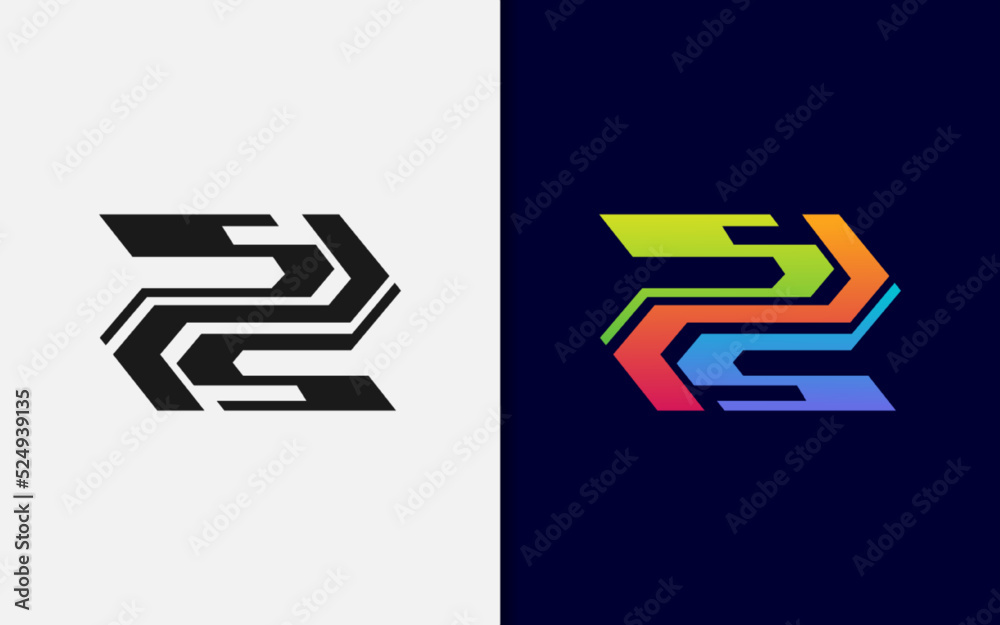 Poster abstract initial letter z logo design with modern style concept. monogram vector logo illustration.