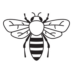 Bee icon.Honey bee insects.Isolated on white background. Vector flat illustration.