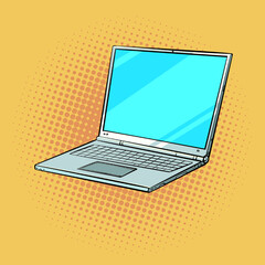 Pop art laptop laptop. Electronic device carrying a computer