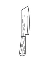 kitchen knife utensil sketch