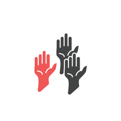 Fototapeta na wymiar Human Hands Raising Up icons symbol vector elements for infographic web