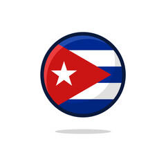 Cuba Flag Icon. Cuba Flag flat style isolated on a white background - stock vector.