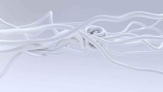 Abstract wire, rope, cord background. High quality CGI animation.
