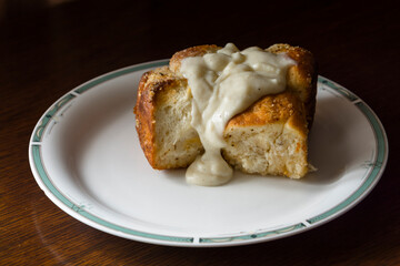 Traditional Hungarian dessert with vanilla custard on a plate