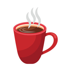 red coffee cup utensil