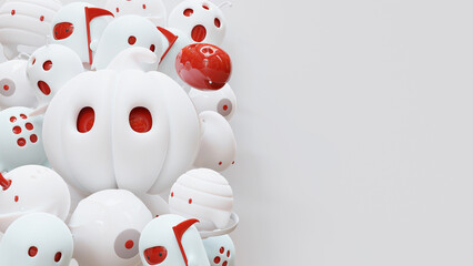 Halloween Copy Space With 3D Render Illustration Composition