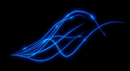 Abstract background. Beautiful colored lines. Magic sparks. Neon swirls. Glow effect. High tech. Sci Fi technology art.