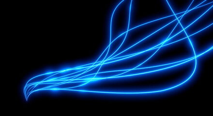 Abstract background. Beautiful colored lines. Magic sparks. Neon swirls. Glow effect. High tech. Sci Fi technology art.