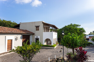 Fototapeta premium Old nogueras farm and old church of Nogueras, Comala, Colima, Mexico