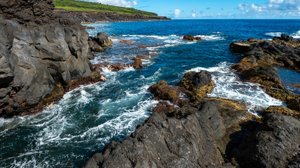 mar faial açores oceano verão natureza rocha vulcanico
