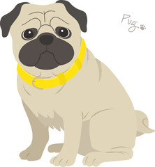 パグ_ベクターイラスト