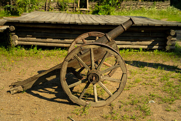 Ancient cannon. Weapons of the 18th century. antique artillery