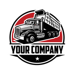 Dump truck company logo. Premium logo vector isolated. Best for trucking and freight related industry © bonky