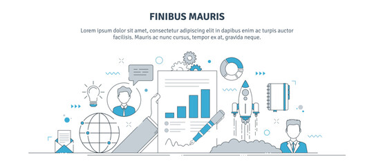 Business finance, agreement and partnership banner template with thin line icons for websites. Business, finance and investment icons.