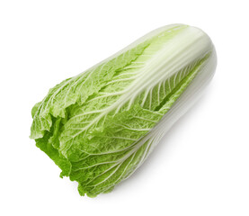 Fresh ripe Chinese cabbage on white background