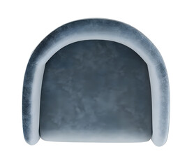 Top view blue single armchair transparent. Png. 3D rendering