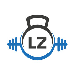 Letter LZ Fitness Gym Logo Concept. Fitness Logo Symbol Vector Template