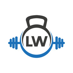 Letter LW Fitness Gym Logo Concept. Fitness Logo Symbol Vector Template