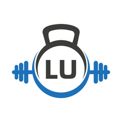 Letter LU Fitness Gym Logo Concept. Fitness Logo Symbol Vector Template
