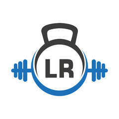 Letter LR Fitness Gym Logo Concept. Fitness Logo Symbol Vector Template