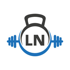 Letter LN Fitness Gym Logo Concept. Fitness Logo Symbol Vector Template