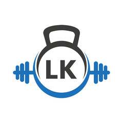 Letter LK Fitness Gym Logo Concept. Fitness Logo Symbol Vector Template