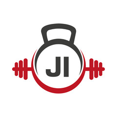 Letter JI Fitness Gym Logo Concept. Fitness Logo Symbol Vector Template