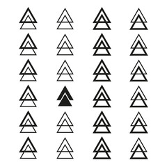 Doodle triangles set. Trendy triangles set. Geometric element. Vector illustration. stock image. 