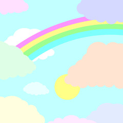 rainbow pastel. Nursery baby pattern. Vector illustration. Stock image. 