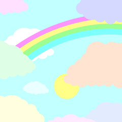 Fototapeta premium rainbow pastel. Nursery baby pattern. Vector illustration. Stock image. 