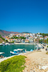 view of Limenaria village in Thassos island, Greece