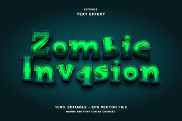 Fototapeta premium Zombie Invasion Editable Text Effect