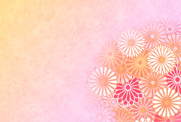 菊　年賀状　和柄　背景