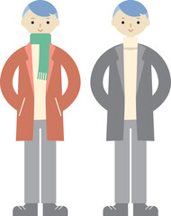 コートを着た男性のイラスト