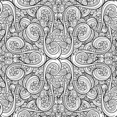 Vector black and white tentacles seamless pattern