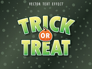 Trick Or Treat Text Effects. Editable Text Style. Textured Background. Vector illustration