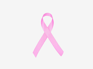 pink ribbon breast cancer awareness symbol isolated on white background