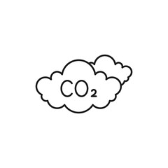 Pollution line art icon design template vector illustration