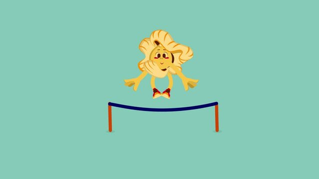 A character jumping up and down