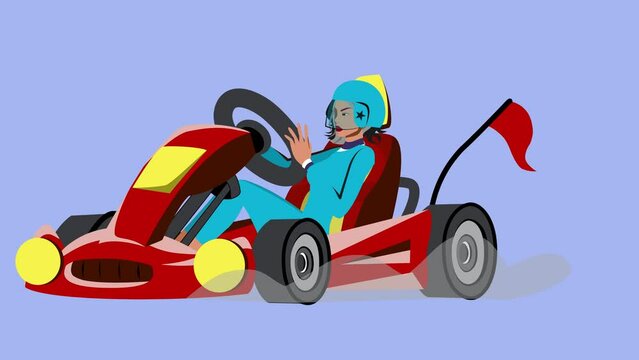 Racing red super car with the driver