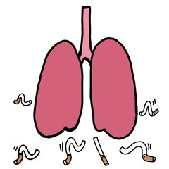 cartoon cigarettes hurt the lungs
